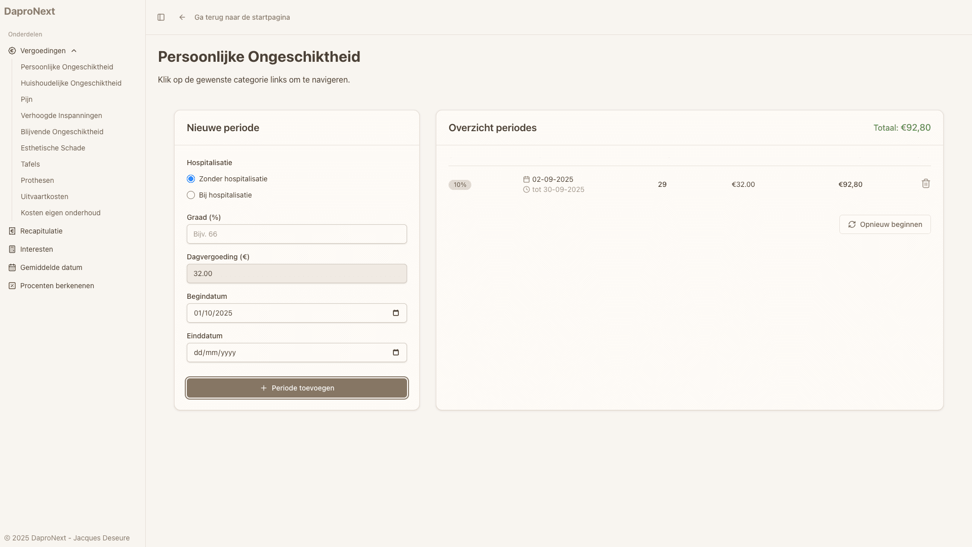 DaproNext - Compensation Calculator project preview